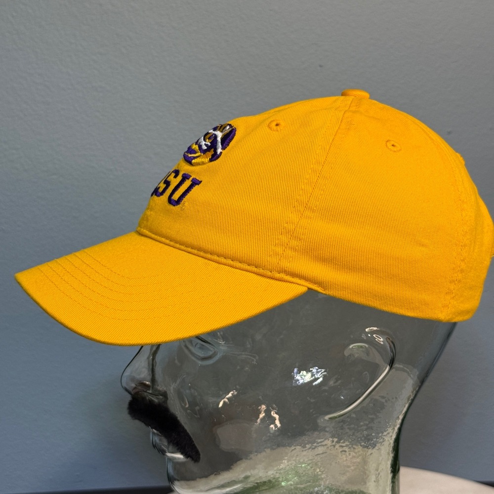 LSU Tigers Yellow Embroidered Dad Hat Adjustable Baseball Cap Mens NCAA Purple - Picture 2 of 13